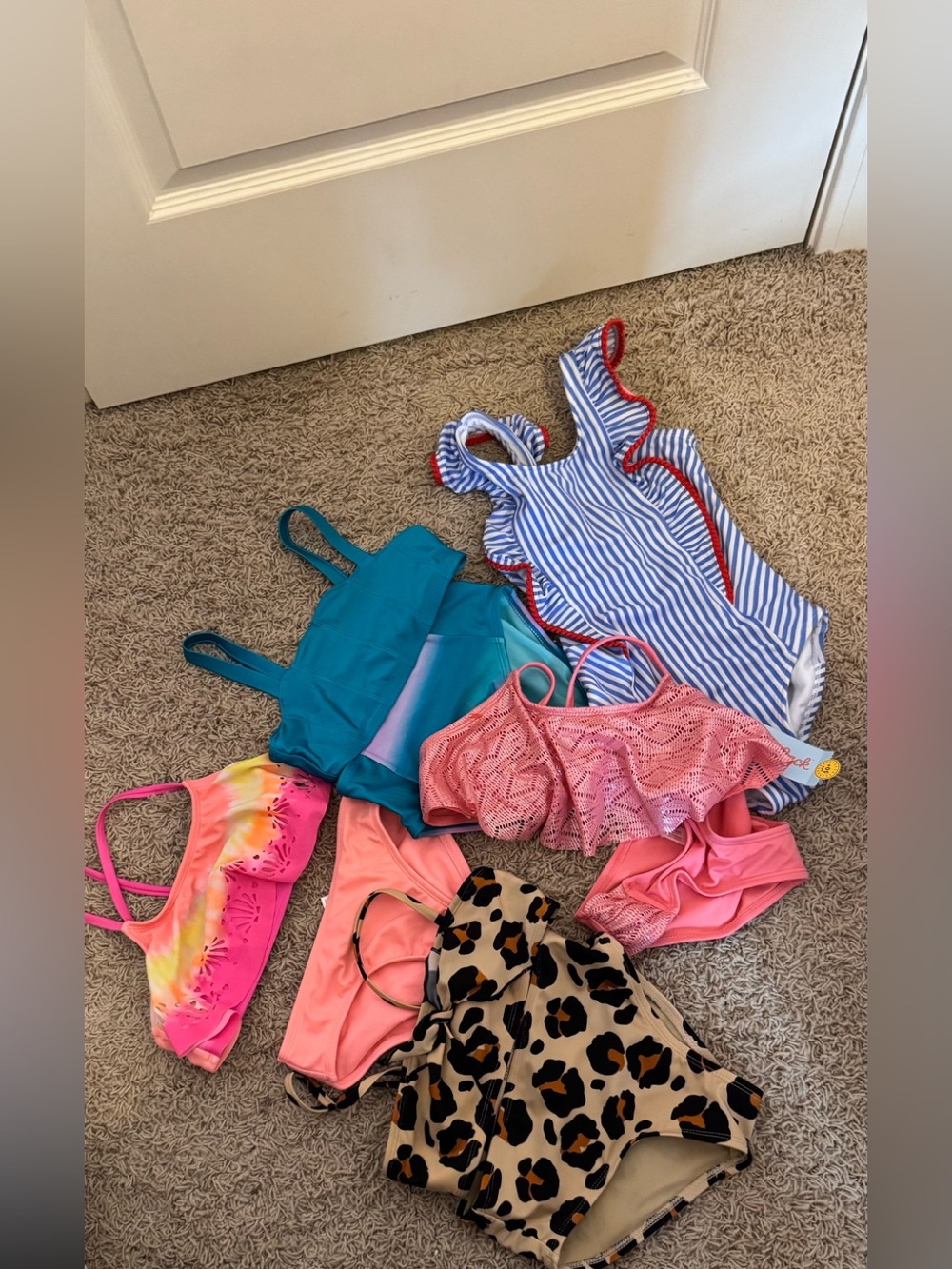 Kids Multi-Color Swimwear Bundle - Pink, Blue, Turquoise, Leopard